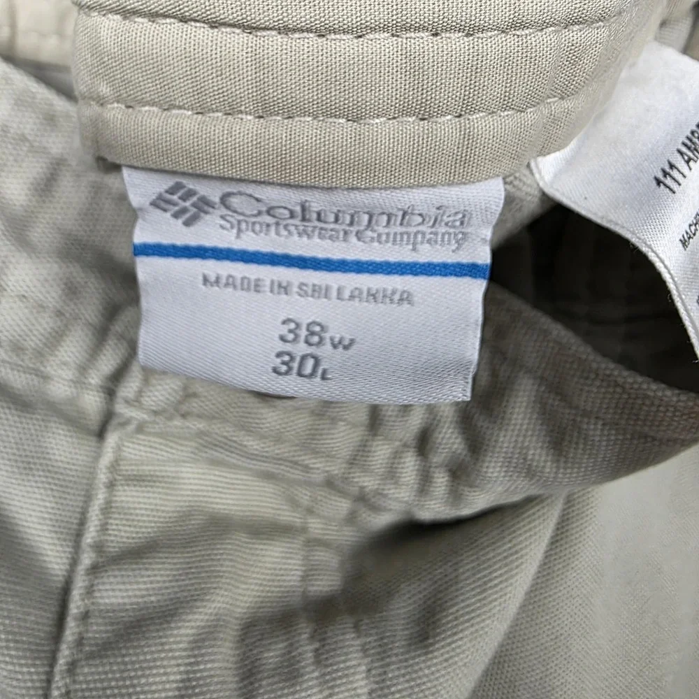 Columbia Cargo Pants‎ Mens 38x30 Beige Canvas Relaxed Fit Outdoor Hiking
